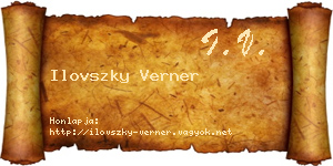 Ilovszky Verner névjegykártya